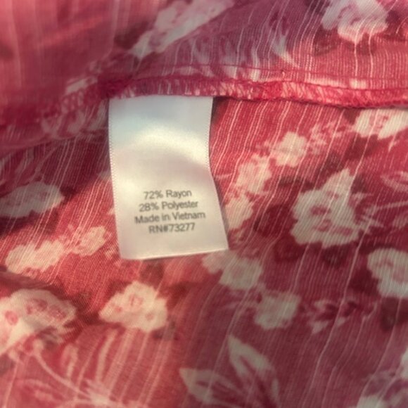 LC Lauren Conrad Floral peep hole tie neck blouse, size XXL - Picture 5 of 5